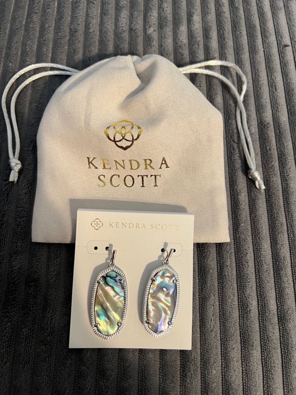 Kendra Scott Elle Abalone Drop Earrings - Silver and Multi